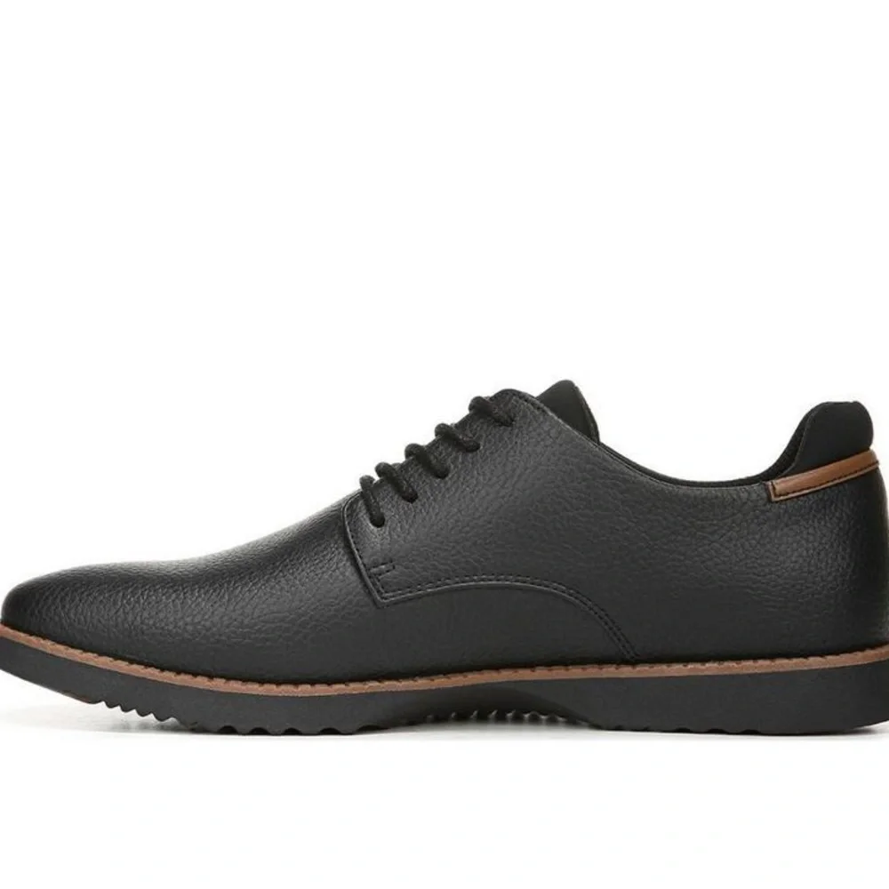 Dr. Scholl's Black Oxford Shoes with Textured Leather and Contrasting Sole - Picture 3 of 8